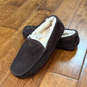Ugg Men's Brown Suede Sherpa Ascot Loafers slippers new size 7